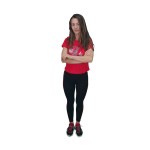 Sport leggings, black color, model with red line